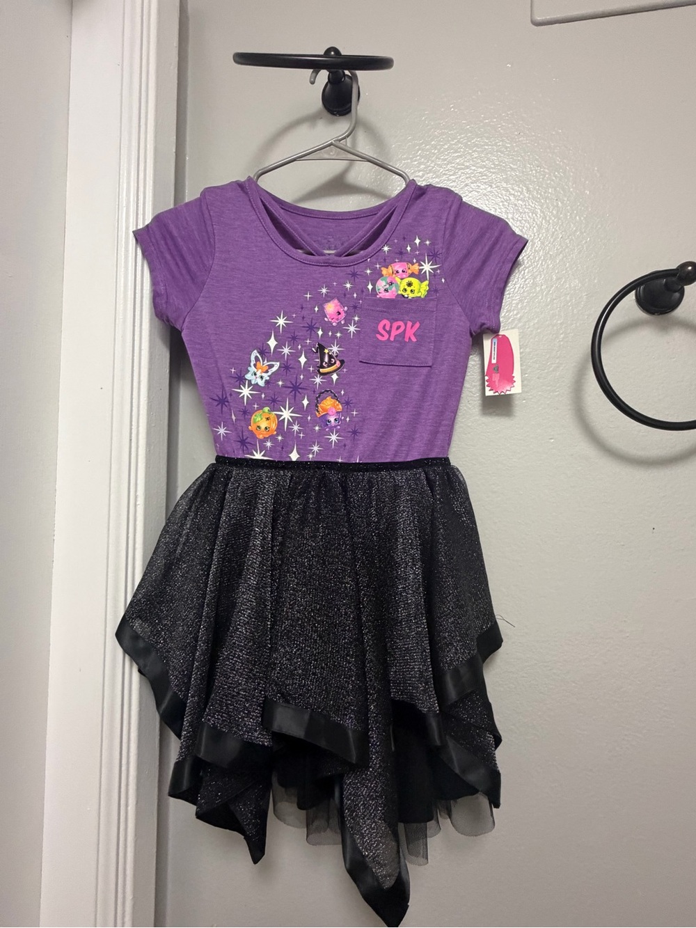 Shopkins Purple and Black Glitter Skater Costume Dress